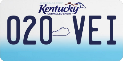 KY license plate 020VEI