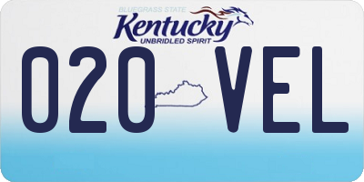 KY license plate 020VEL