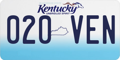 KY license plate 020VEN