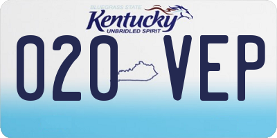 KY license plate 020VEP