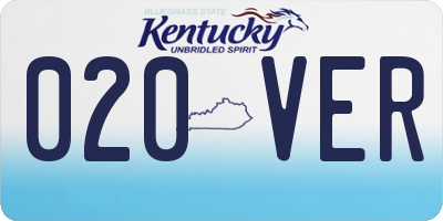 KY license plate 020VER