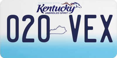 KY license plate 020VEX