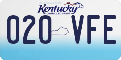 KY license plate 020VFE