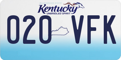 KY license plate 020VFK