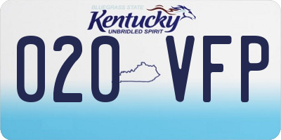 KY license plate 020VFP