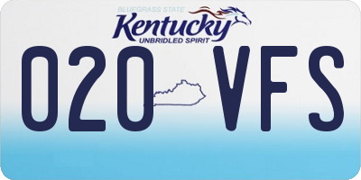KY license plate 020VFS