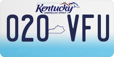 KY license plate 020VFU