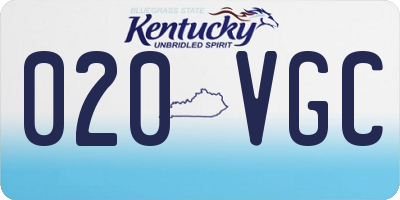 KY license plate 020VGC