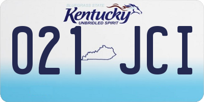 KY license plate 021JCI