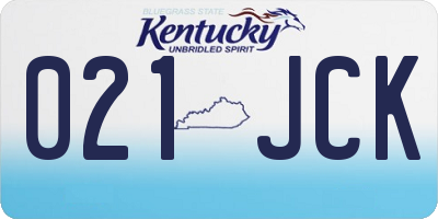 KY license plate 021JCK