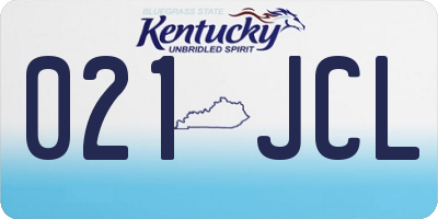 KY license plate 021JCL