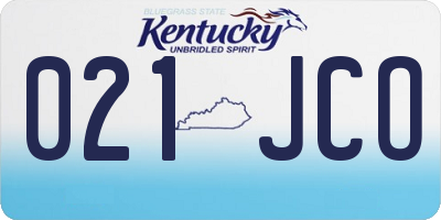 KY license plate 021JCO