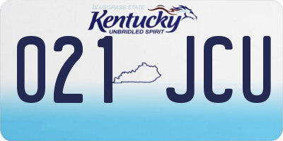 KY license plate 021JCU