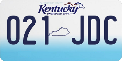 KY license plate 021JDC