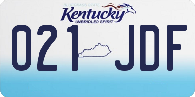 KY license plate 021JDF