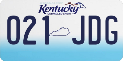 KY license plate 021JDG