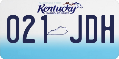 KY license plate 021JDH