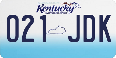 KY license plate 021JDK