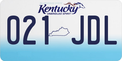 KY license plate 021JDL