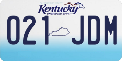 KY license plate 021JDM