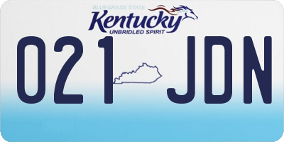KY license plate 021JDN