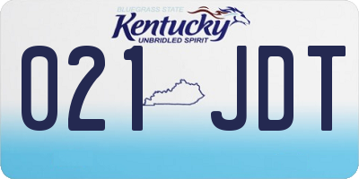 KY license plate 021JDT