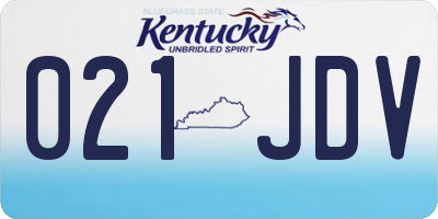 KY license plate 021JDV