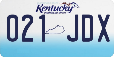 KY license plate 021JDX