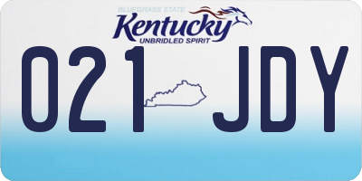 KY license plate 021JDY