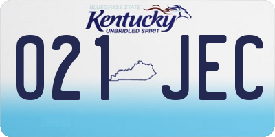 KY license plate 021JEC