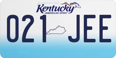 KY license plate 021JEE