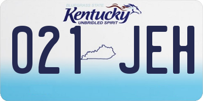 KY license plate 021JEH