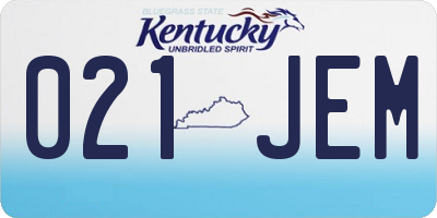 KY license plate 021JEM
