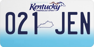 KY license plate 021JEN