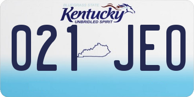 KY license plate 021JEO