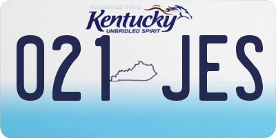 KY license plate 021JES