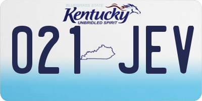 KY license plate 021JEV