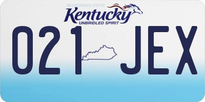 KY license plate 021JEX
