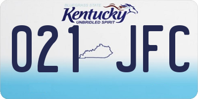 KY license plate 021JFC