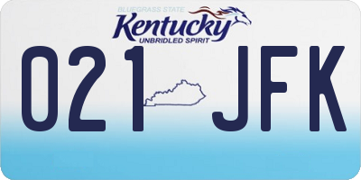KY license plate 021JFK