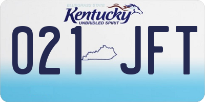 KY license plate 021JFT