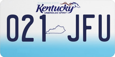 KY license plate 021JFU