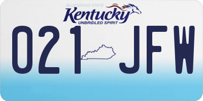 KY license plate 021JFW