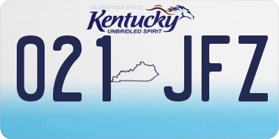 KY license plate 021JFZ