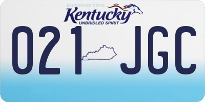KY license plate 021JGC