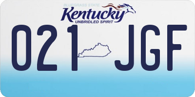 KY license plate 021JGF