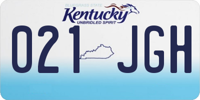 KY license plate 021JGH
