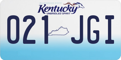 KY license plate 021JGI
