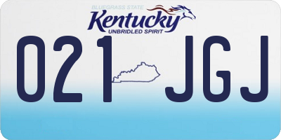 KY license plate 021JGJ