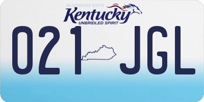 KY license plate 021JGL
